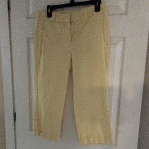 Belk Yellow Capri Pants Versatile Cotton Blend